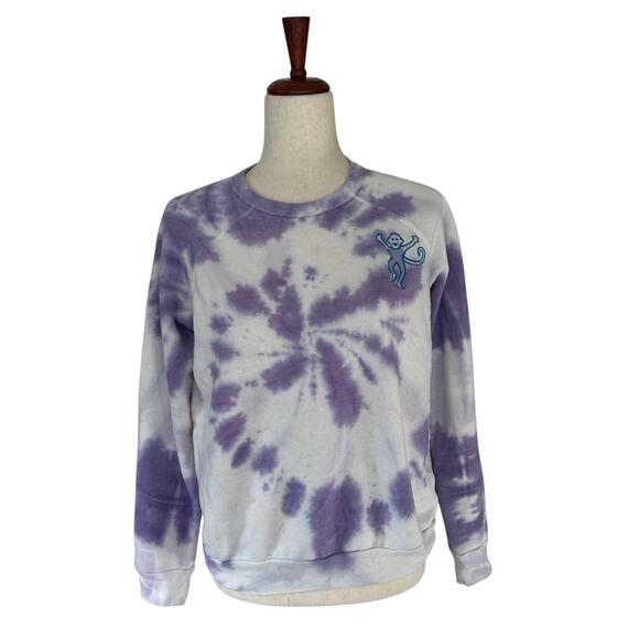 Roller Rabbit Women's Sweater Small Purple Tie Dye Longsleeve Crewneck Monkey 17 - Picture 1 of 10